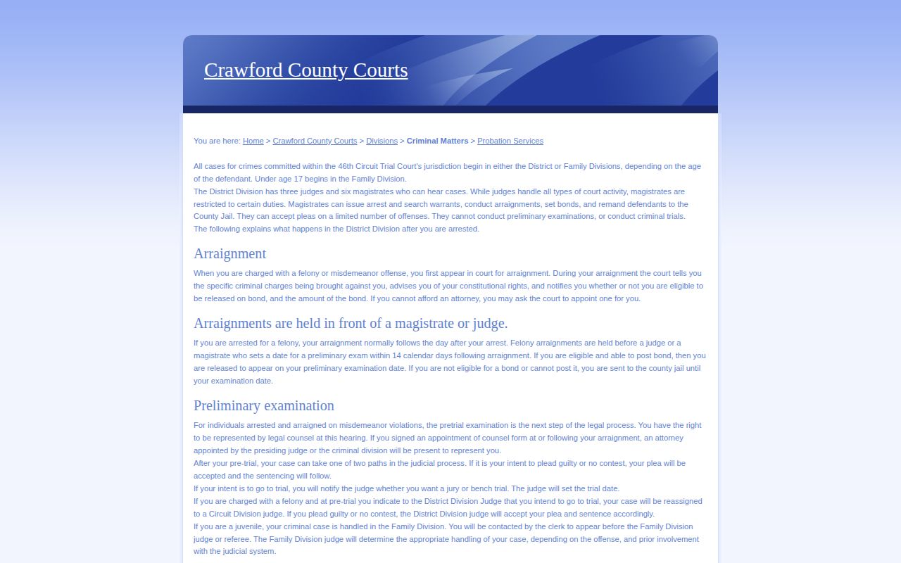 Crawford County warrant and criminal process information